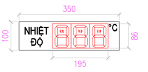 Hình 7: Bảng led nhiệt độ 2.3 inch khung sắt