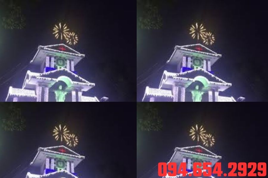 LED pháo hoa 30 tia có âm thanh 