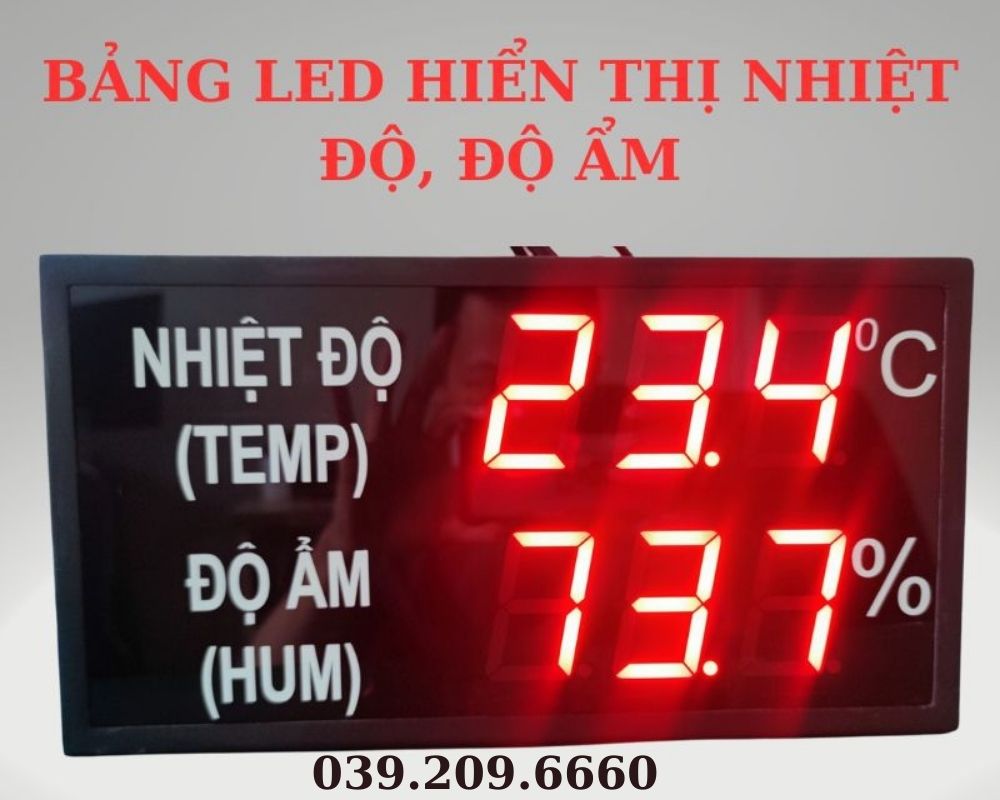 Bảng hiển thị nhiệt độ độ ẩm led 7 đoạn