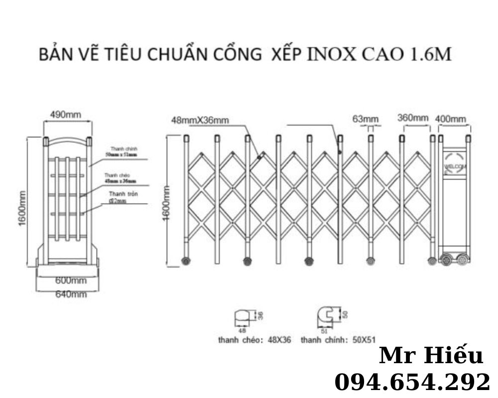 Bản vẽ kĩ thuật cổng xếp tự động