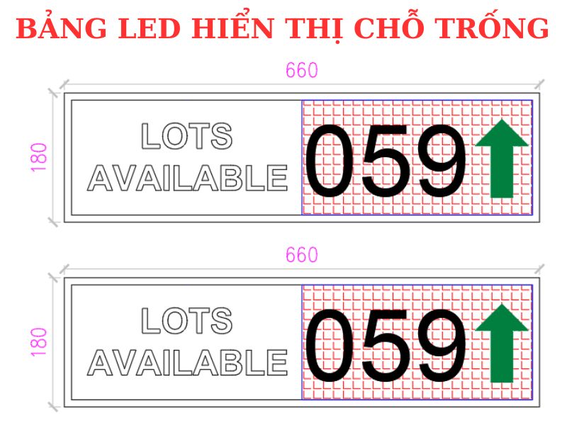 Bảng led hiển thị chỗ trống đỗ xe