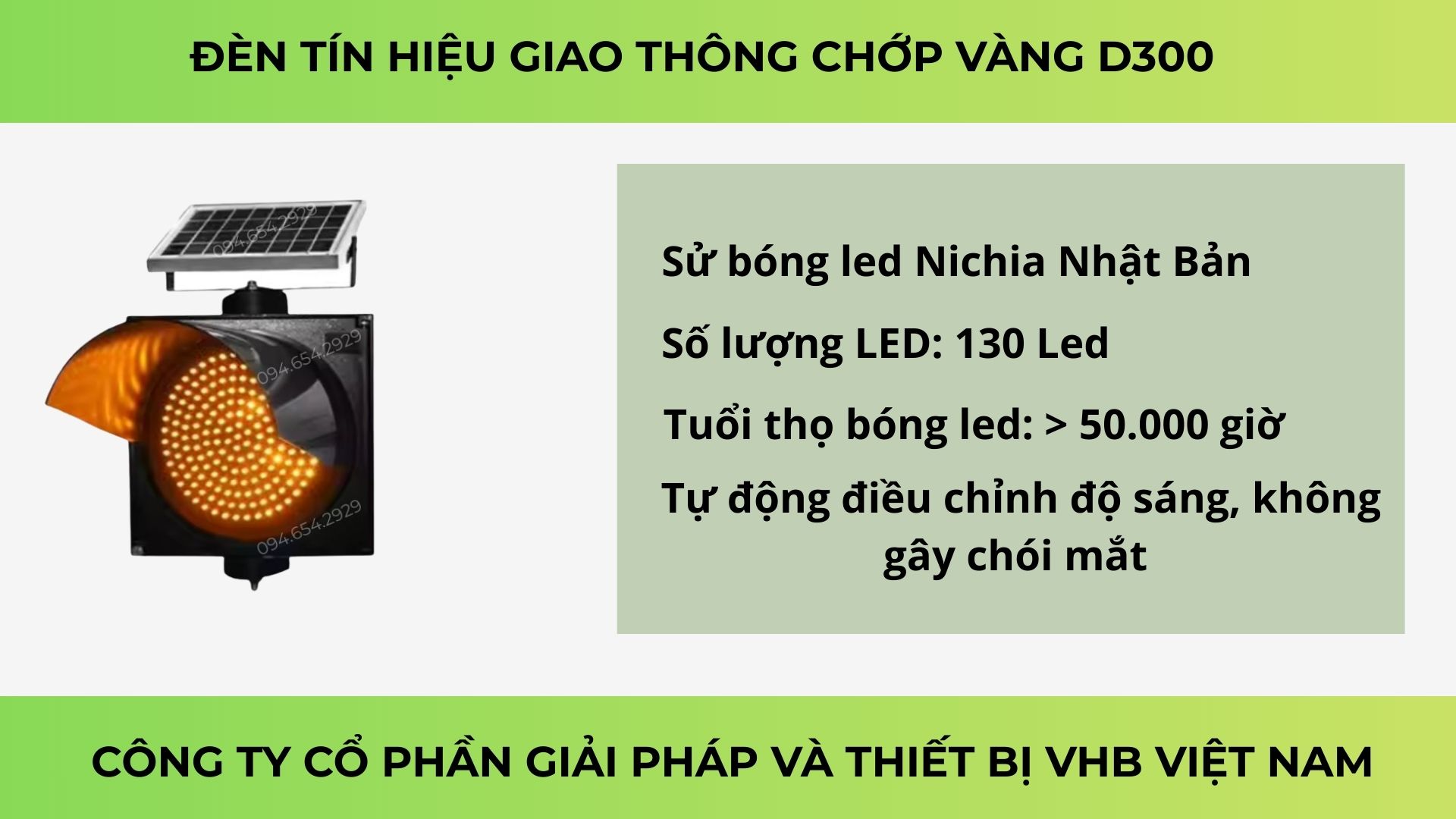 Đèn chớp vàng D300 sử dụng chip LED Nichia