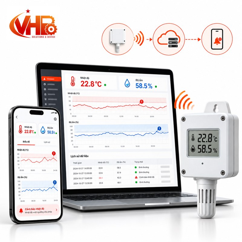 Hệ thống giám sát nhiệt ẩm từ xa – Giải pháp theo dõi thông minh VHB 2 Hệ thống giám sát nhiệt ẩm từ xa